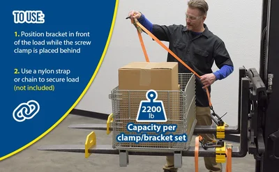 Vestil FTDC-6-4400 Steel Forklift Tie Down Clamps - product feature image