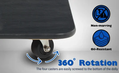 Vestil FWD-1824-3R Fiber Wood Dolly with Rubber Caster - product feature image