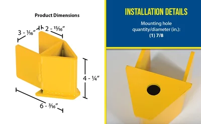 Vestil G3-V4-YL Steel Upright Rack Guard - product feature image