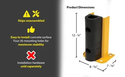 Vestil G6-12-B Steel Structural Rack Guard - product feature image