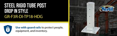 Vestil GR-F3R-DI-TP18-YL Steel Rigid Tube Post Drop - product feature image