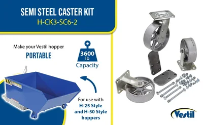 Vestil H-CK3-SC6-2 Semi-Steel Caster Kit - product feature image
