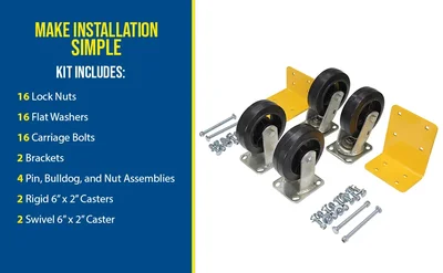 Vestil H-CK4-MR6-2 Mold On Rubber Caster Kit - product feature image