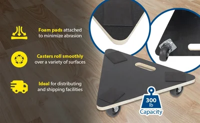 Vestil HDOS-TRI-18-300 Hardwood Triangle Dolly Deck - product feature image
