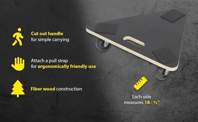 Vestil HDOS-TRI-18-300 Hardwood Triangle Dolly Deck - product feature image