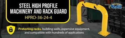 Vestil HPRO-36-24-4 Steel High Profile Machinery and Rack Guard - product feature image