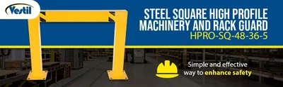 Vestil HPRO-SQ-48-36-5 Steel Square High Profile Machinery and Rack Guard - product feature image