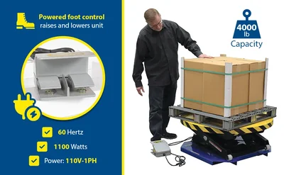 HST-40-ST POWERED LIFT TABLE W/MANUAL CAROUSEL 2000 lbs. - product feature image