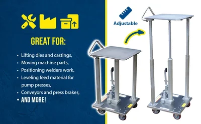 Vestil HT-05-1818A-PSS Partially Stainless Steel Hydraulic Post Table - product feature image