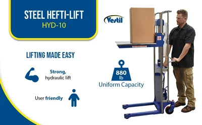 Vestil HYD-10 Steel Portable Foot Pump Hetti-Lift - product feature image