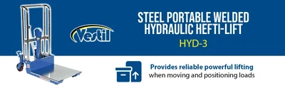 Vestil HYD-3 Steel Portable Welded Hydraulic Hefti-Lift 880 Lb. Capacity - product feature image
