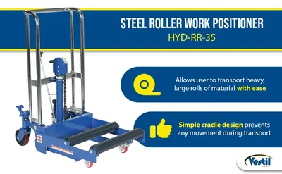 Vestil HYD-RR-35 Steel Roller Work Positioner - product feature image