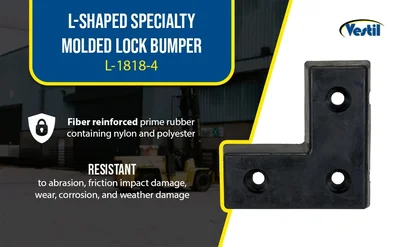 Vestil L-1818-4 Shaped Molded Rubber Bumper - product feature image