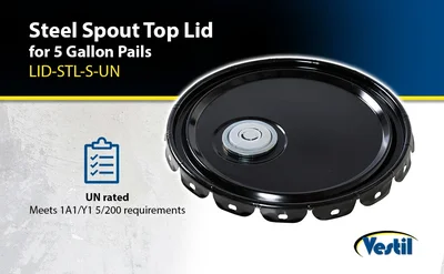 Vestil LID-STL-S-UN Steel Unrated Spout Top Lid - product feature image