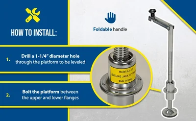 Vestil LJ-17 Steel Leveling Jack - product feature image