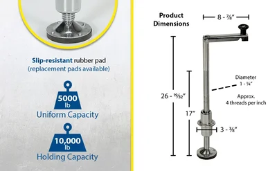 Vestil LJ-17 Steel Leveling Jack - product feature image