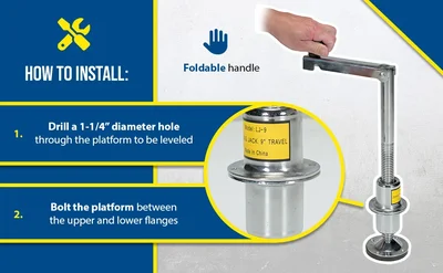 Vestil LJ-9 Steel Leveling Jack - product feature image