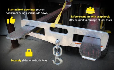 Vestil LM-HP4-S Steel Fork Truck Hook Plate Swivel - product feature image
