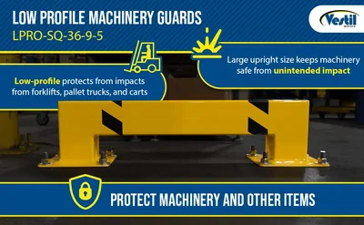 Vestil LPRO-SQ-36-9-5 Steel Square Low Profile Machinery Guard - product feature image