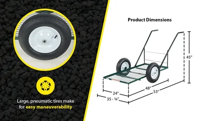 Vestil LSC-2448-TC Steel Landscape Cart with Low Profile Tilt - product feature image