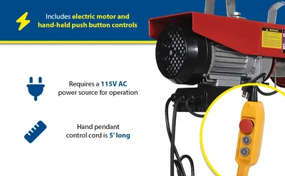 Vestil MINI-7 Steel Mini Cable Hoist Option - product feature image