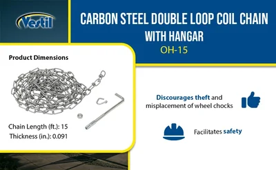 Vestil OH-15 Carbon Steel Double Loop Coil Chain with Hanger - product feature image
