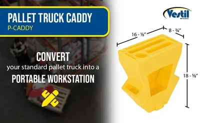 Vestil P-CADDY Yellow Virgin LDPE Pallet Jack Caddy - product feature image