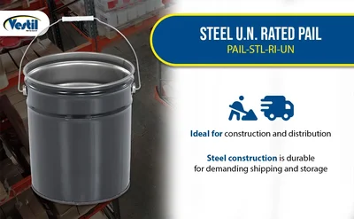 Vestil PAIL-STL-RI-UN Steel UN Rated Pail 5 Gallon - product feature image