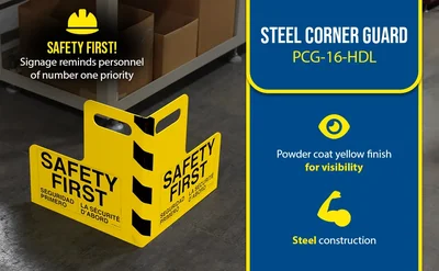 Vestil PCG-16-HDL Steel Corner Guard with Handle - product feature image