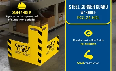 Vestil PCG-24-HDL Steel Corner Guard with Handle - product feature image