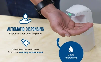 Vestil PHS-ALSD-01 Plastic Automatic Liquid Sanitizer Dispenser - product feature image