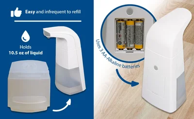 Vestil PHS-ALSD-01 Plastic Automatic Liquid Sanitizer Dispenser - product feature image