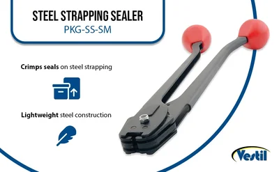 Vestil PKG-SS-SM Steel Strapping Sealer - product feature image
