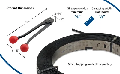 Vestil PKG-SS-SM Steel Strapping Sealer - product feature image