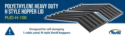 Vestil PLID-H-100 Polyethylene Heavy Duty H Style Hopper Lid - product feature image