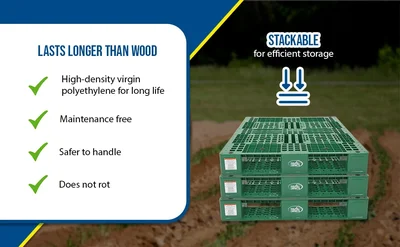 Vestil PLP2-4840-GREEN Plastic Pallets and Skids - product feature image
