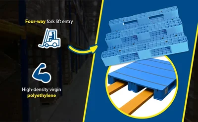 Vestil PLPS-H High Density Polyethylene Solid Top Rackable Pallet/Skid - product feature image