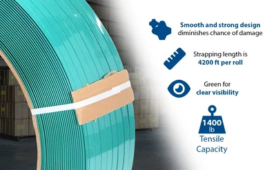 Vestil PN-58-16X6-GN Polyester Strapping - product feature image