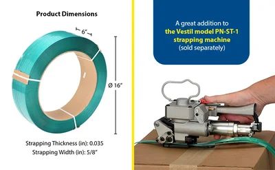 Vestil PN-58-16X6-GN Polyester Strapping - product feature image