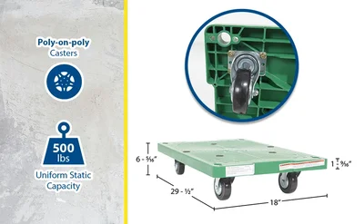 Vestil POS-1830 Polyethylene Dolly - product feature image