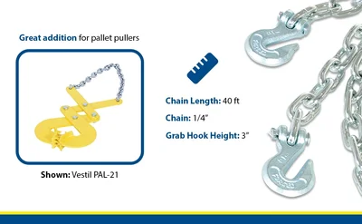 Vestil PPC-40 Steel Chain with Grab Hook - product feature image