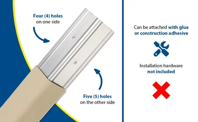 Vestil PVC-A-2-BG PVC Plastic Corner Protector with Aluminum Insert 90 Degree Beige - product feature image