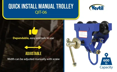 Vestil QIT-06 Steel Quick Install Manual Trolley - product feature image