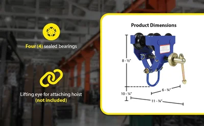 Vestil QIT-06 Steel Quick Install Manual Trolley - product feature image