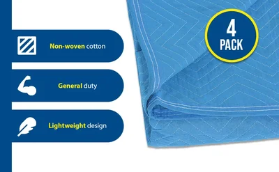 Vestil QPC-7280-DP-4PK Polyester/Cotton General Duty Quilted Moving Pads - product feature image