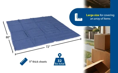Vestil QPC-7280-VP-4PK Polyester/Cotton Heavy Duty Quilted Moving Pads - product feature image