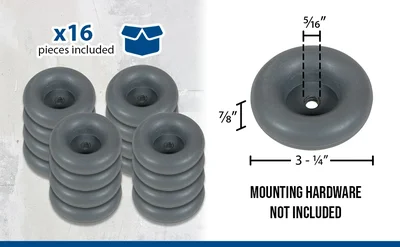 Vestil RB-1 Thermoplastic Rubber Corner/Surface Guard Round Bumper - product feature image