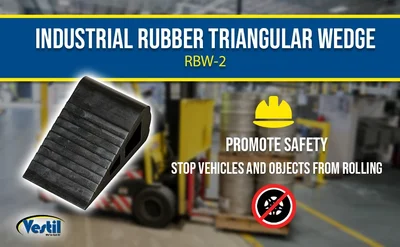 Vestil RBW-2 Industrial Rubber Triangular Wedge - product feature image