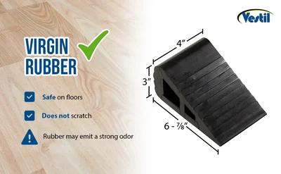 Vestil RBW-2 Industrial Rubber Triangular Wedge - product feature image