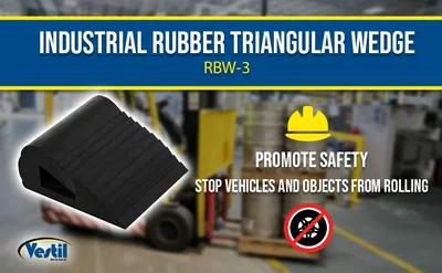 Vestil RBW-3 Industrial Rubber Triangular Wedge - product feature image